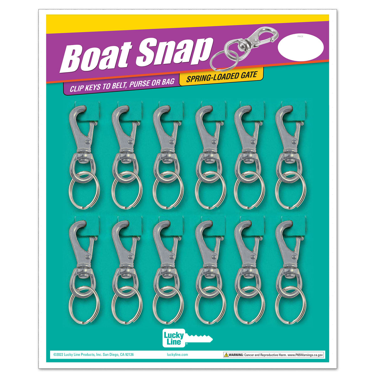 Heavy Duty Boat Snap Clip Key Ring Nickel Plated