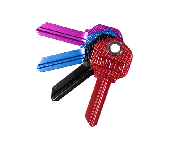 Lucky Line magnetic house key blanks 155 156 purple blue red and black