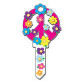 Lucky Line Peace Sign Flower Key Shapes decorative house key B104
