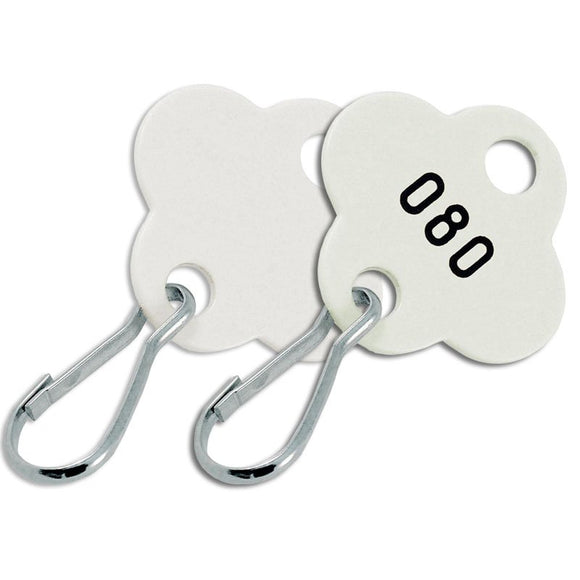 Lucky Line shamrock cabinet key tags made for use in key cabinets supplied with a hook and numbered 257