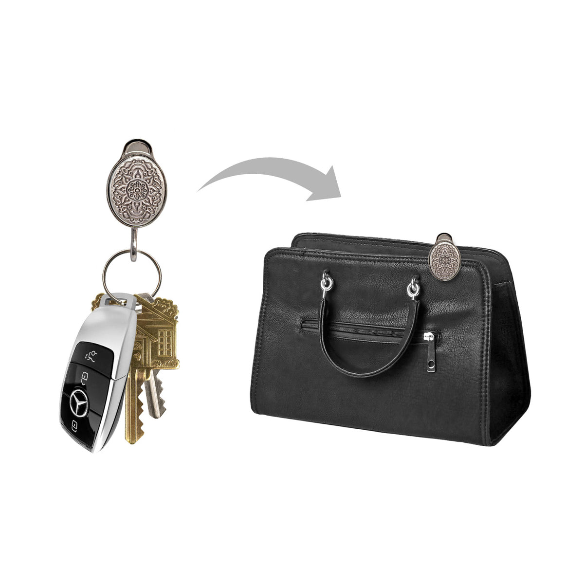 Key Holder Card Car Case Leather Wallet Purse Hook Hanging Pouch