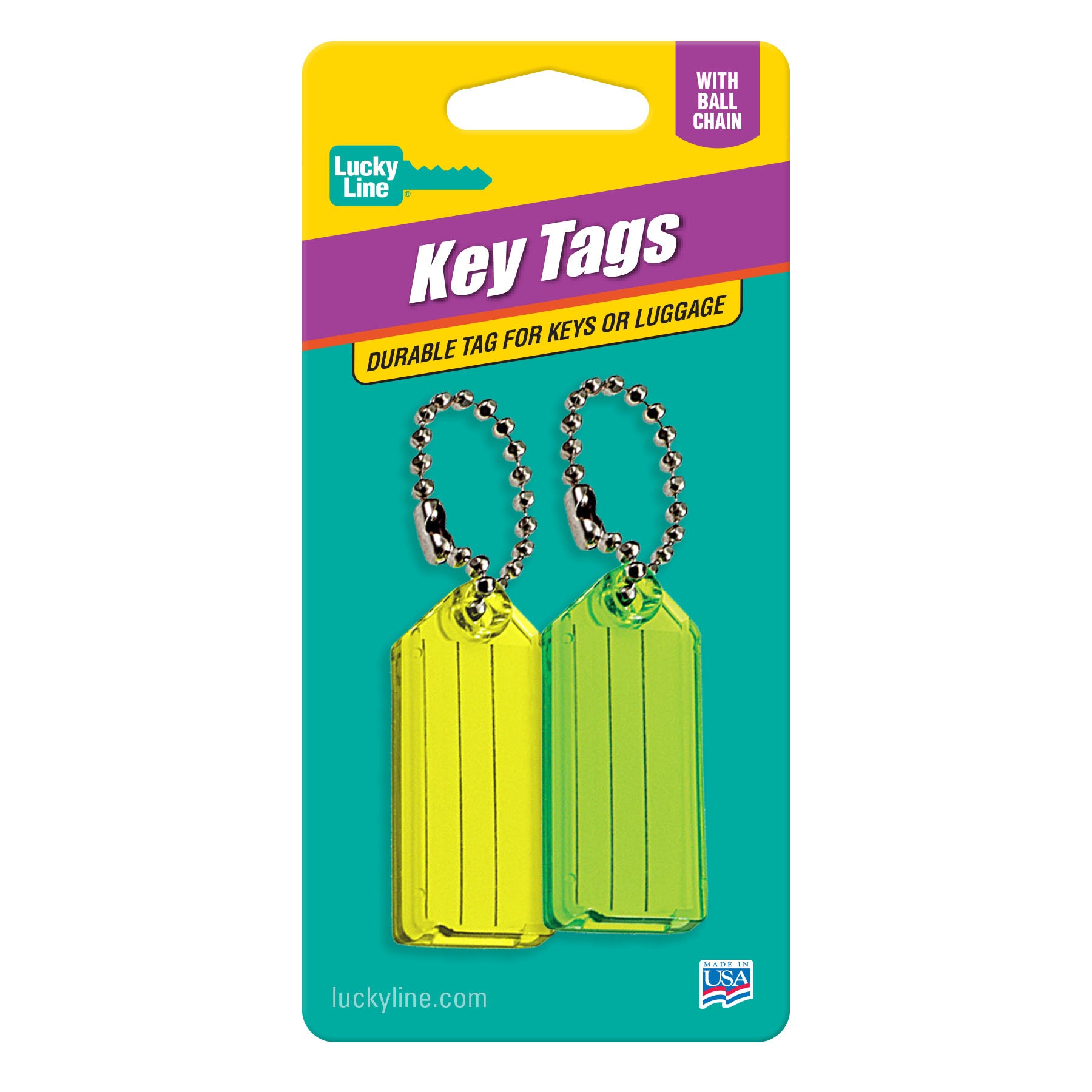 Key Tag with Ball Chain | Lucky Line Products