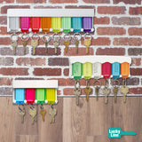 colorful key tag rack