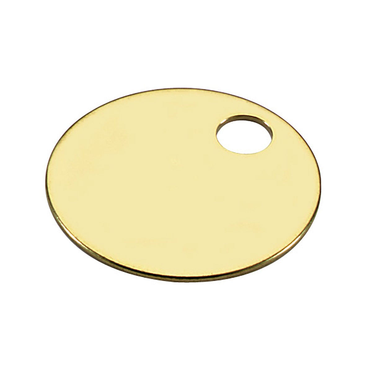 100-PACK Solid Brass Tags ONE HOLE 1-1/4 Disp Box (LUCKY LINE)