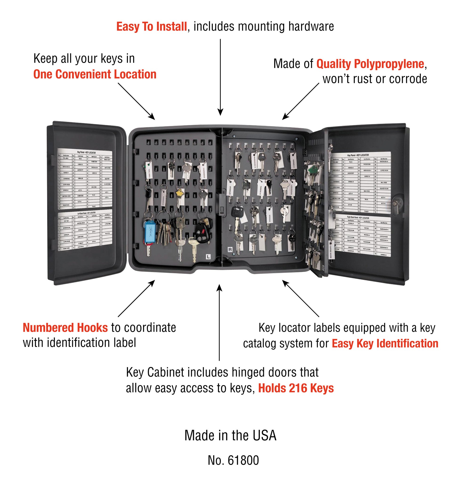 Large Key Cabinet | Key Storage | Lucky Line Products