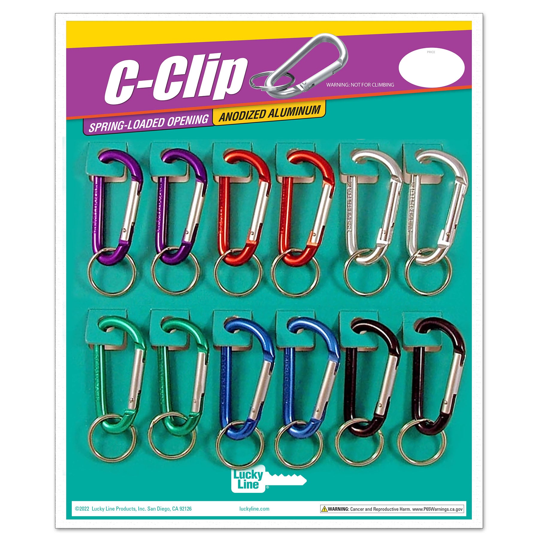 Cox Hardware and Lumber - Small C-Clip with Key Ring (Assorted Colors)