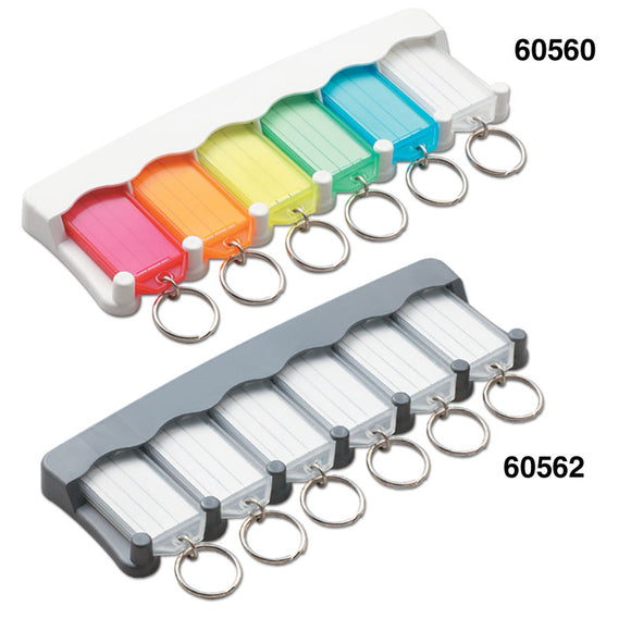 Lucky Line 6-Key Tag Rack to organize keys.  Comes with adhesive to stick to the wall or can screw in 60560