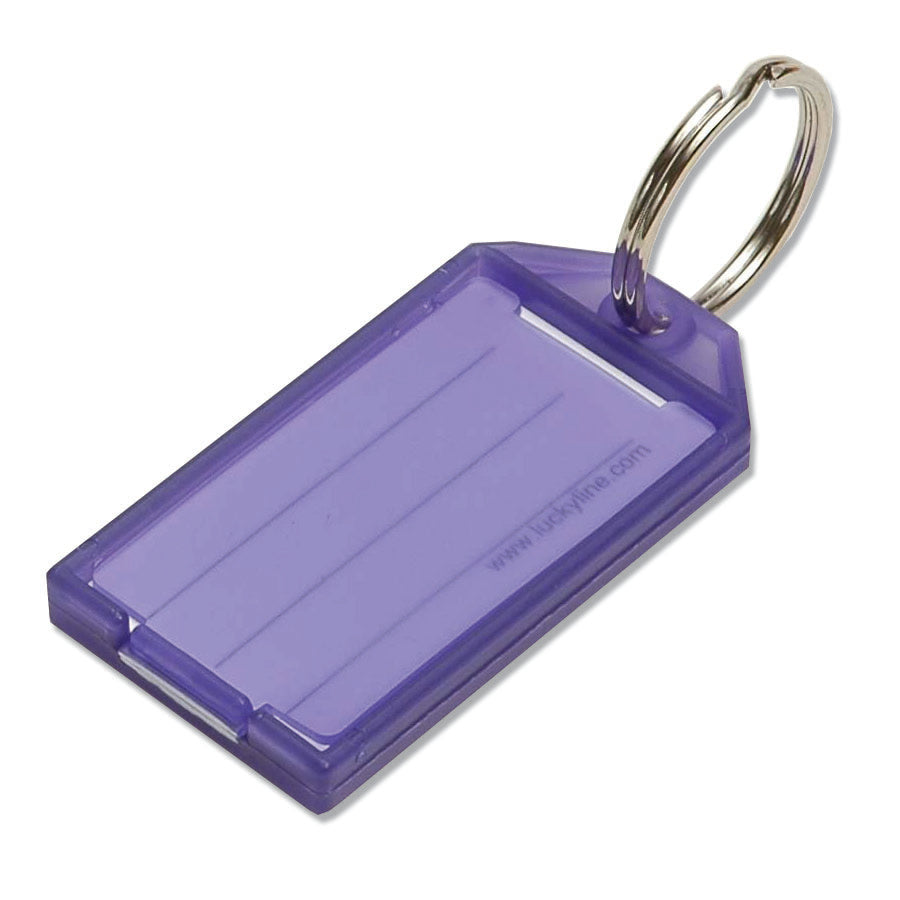 Plastic Key Tags Luggage Fobs ID Card Name Label Keychain W/ Split Ring Key  Ring