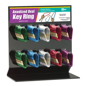 Lucky Line Anodized Oval Key Ring Display retail solutions for locksmith and hardware stores