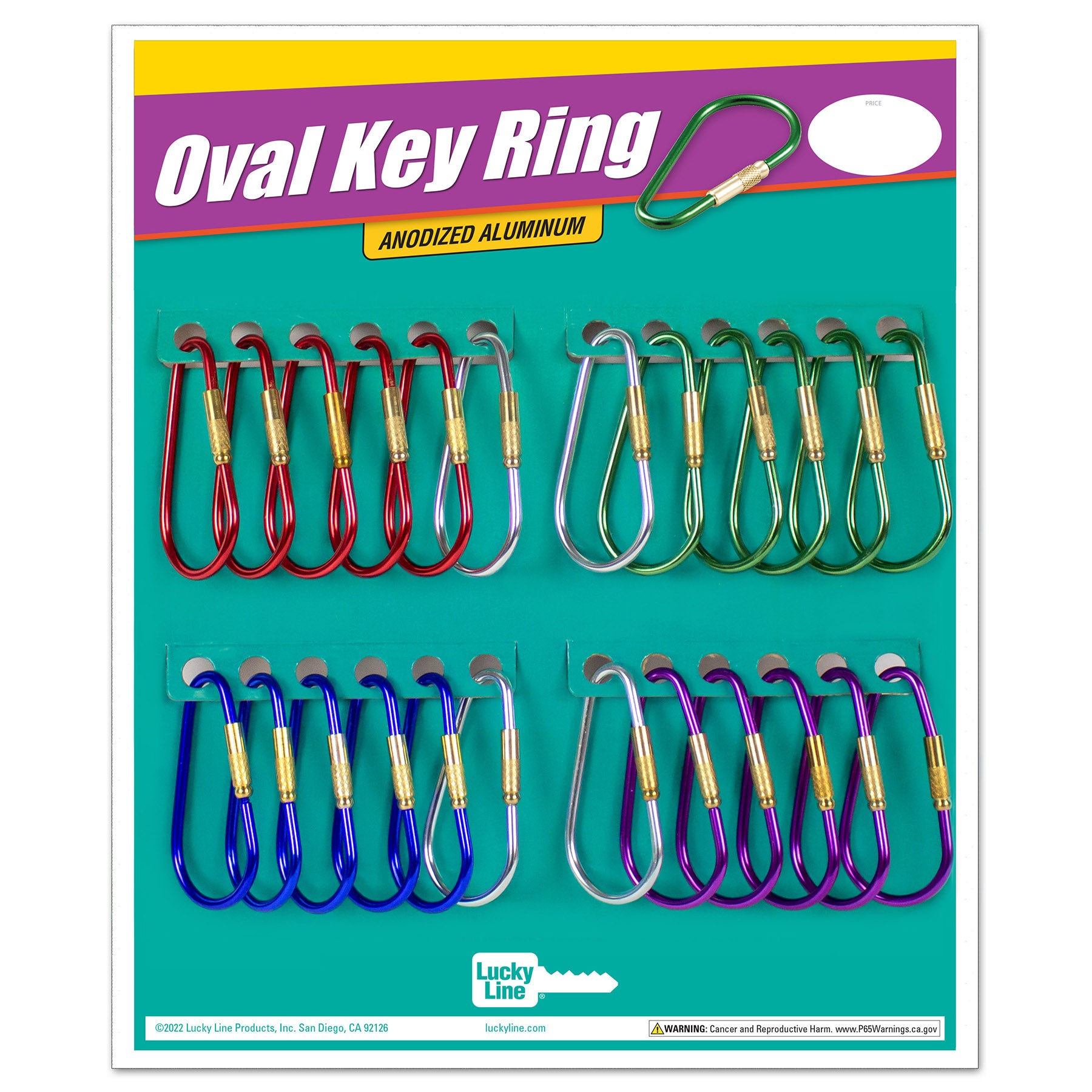 Anodized Oval Key Ring | Lucky Line Products