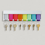 Lucky Line 8-Key Tag Rack to organize keys.  Comes with adhesive to stick to the wall or can screw in 60580
