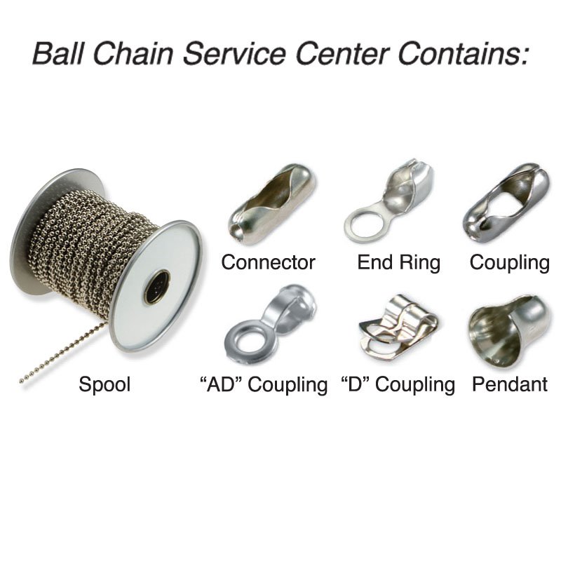 6 Nickel Plated Brass Ball Chain Connectors