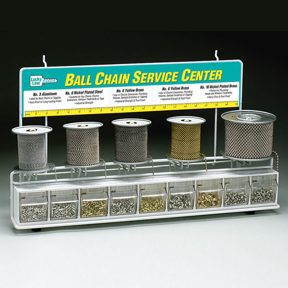 Lucky Line Ball Chain Service Center Spool with Connectors Counter Retail Display 34350