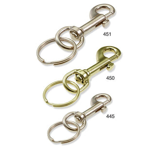 Lucky Line Bolt Snaps with key ring in Nickel or Brass 445 450 451