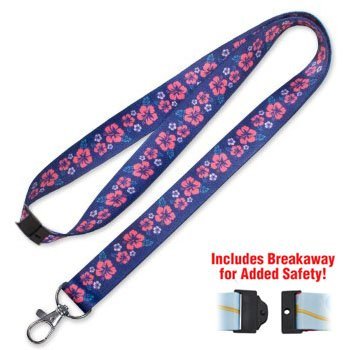 Lucky Line Hibiscus Lanyard fits comfortably around the neck to hold badge keys or small items C205