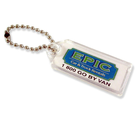Lucky Line Custom Imprinted Key Tag with Ball Chain create a custom print 951001