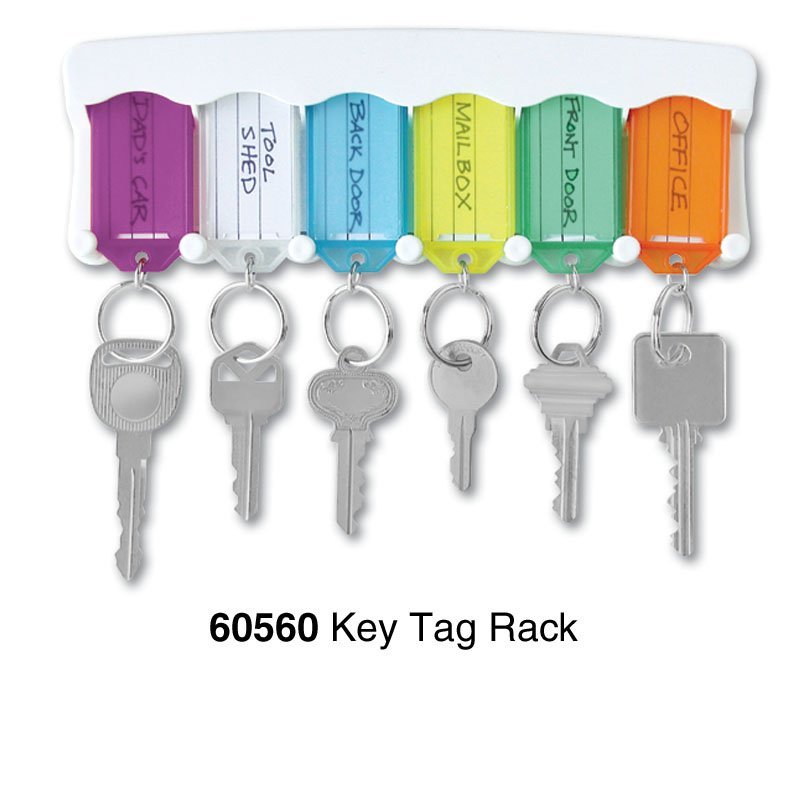 Vktech 100 Pcs Plastic Key Tags ID Label Keyring with Key Chain Tag Card  Split Ring
