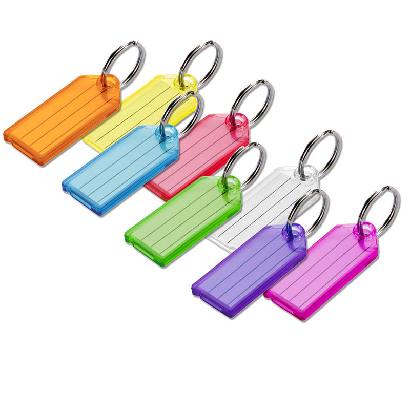 Lucky Line 50-Pack Colored Plastic Key Tags With Split Rings - Assorted Colors For Key Organization