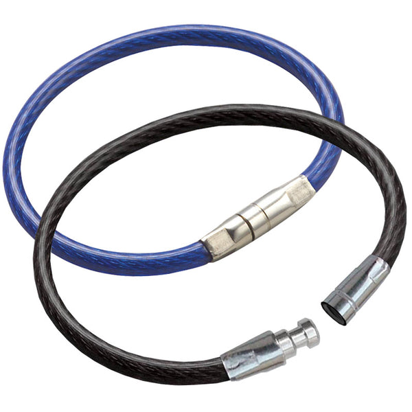 Lucky Line Flex-O-Loc Cable Key Rings - 5 Pack, Corrosion-Resistant & Easy To Open, Black