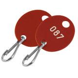 Lucky Line oval cabinet tags 258 for use in key cabinets supplied with a hook.