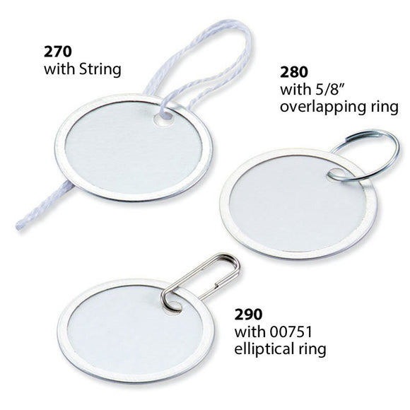 Lucky Line paper key tags with anodized metal rim ideal for price tags or products identification 270 280 290
