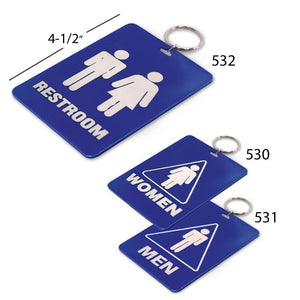 Lucky Line restroom key tags for offices and schools.  Great for public buildings with restricted bathroom use. 530 531 532 533