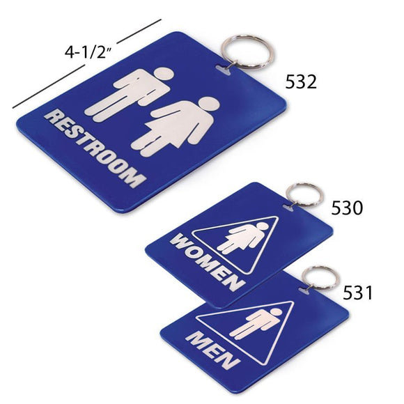 Lucky Line restroom key tags for offices and schools.  Great for public buildings with restricted bathroom use. 530 531 532 533