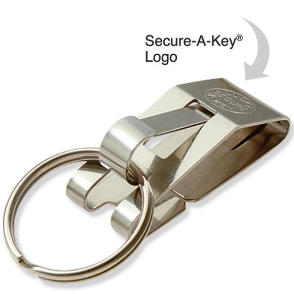 Lucky Line Secure-A-Key slip on belt clip with key ring 405 40501 40512 Nickel