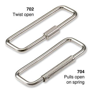 Lucky Line turn sleeve and spring sleeve key rings.  Compact key ring with screw or spring loaded closure 702 704