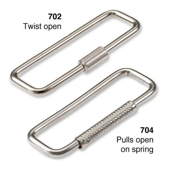 Lucky Line turn sleeve and spring sleeve key rings.  Compact key ring with screw or spring loaded closure 702 704