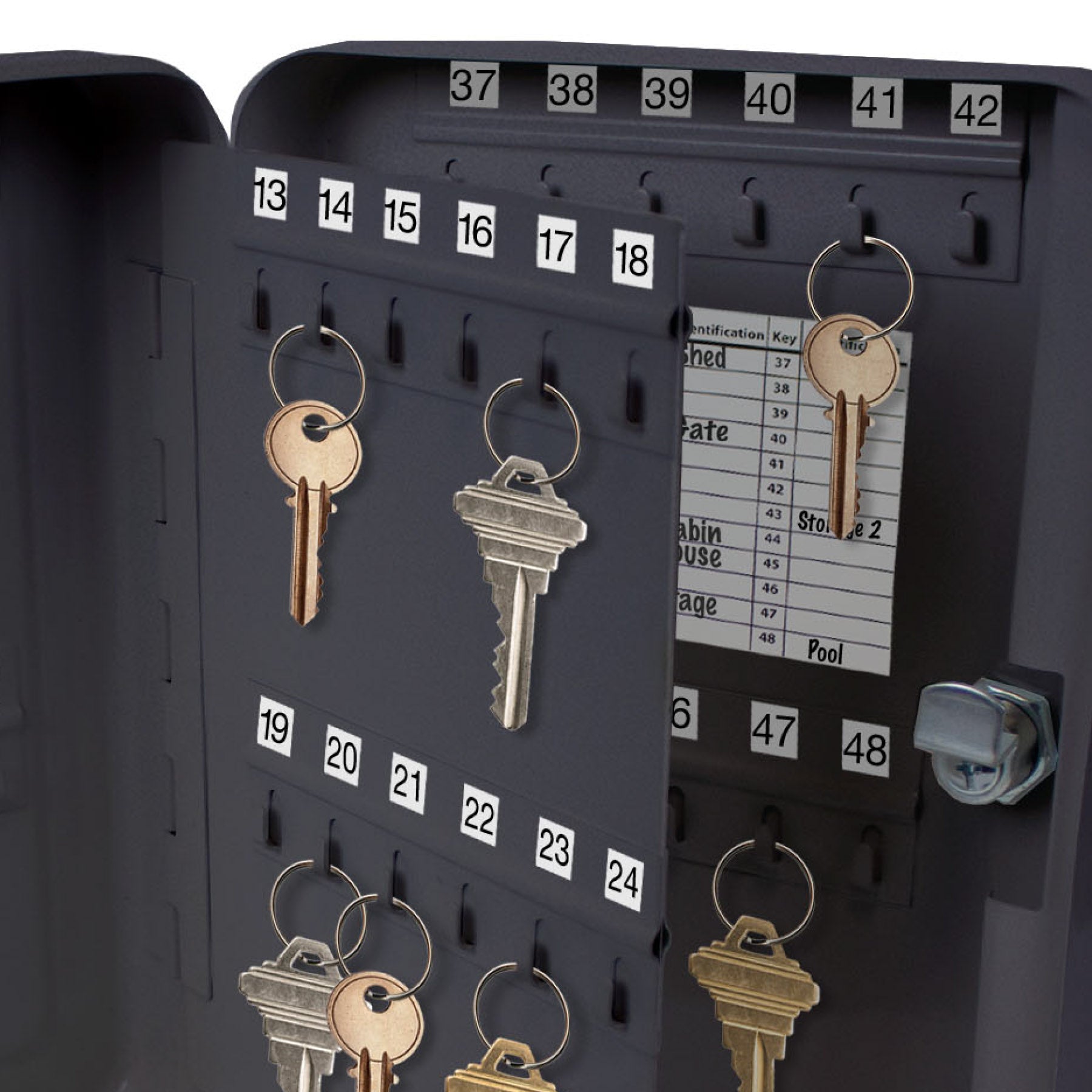 Lucky Line Tapas de llaves de tamaño industrial extra grandes,  identificador, buscador de llaves, paquete de 4 colores surtidos (16004)