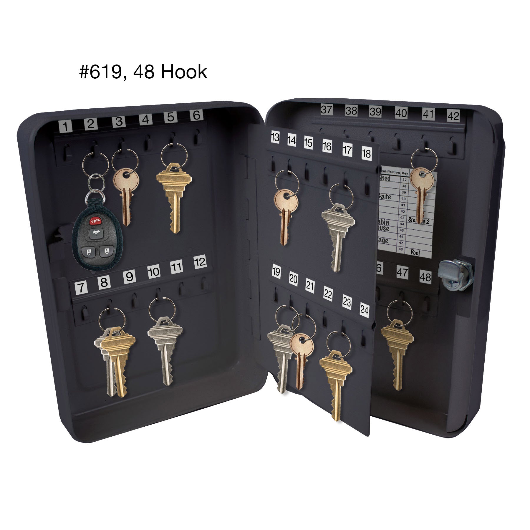 Lockable Key Rack Locking Metal Key Cabinets | Key Storage | Lucky Line Products