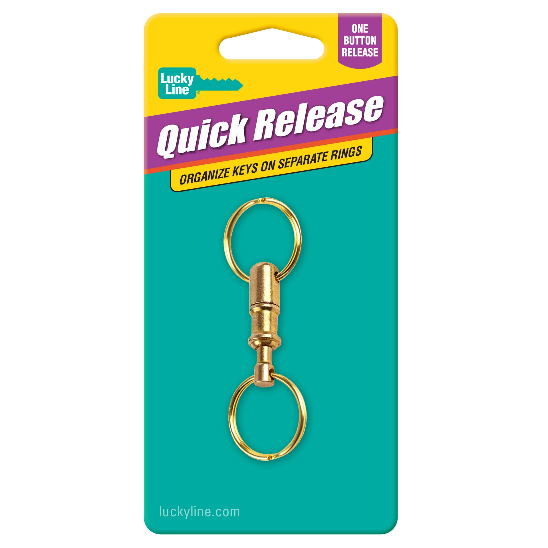 Lucky Line 8 Threaded Locking Key Rings, 1 Key Ring (7981),Silver